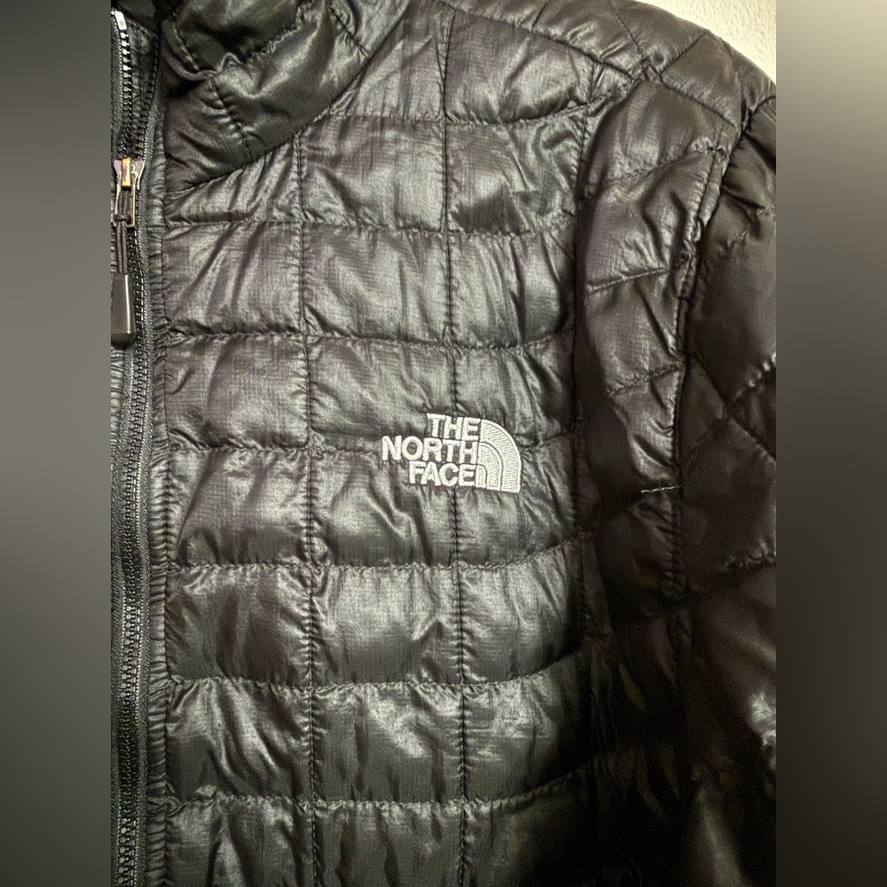 The North Face Black TNF Zip Up Thermoball Down Puffer Jacket Mens Size L - Picture 3 of 4